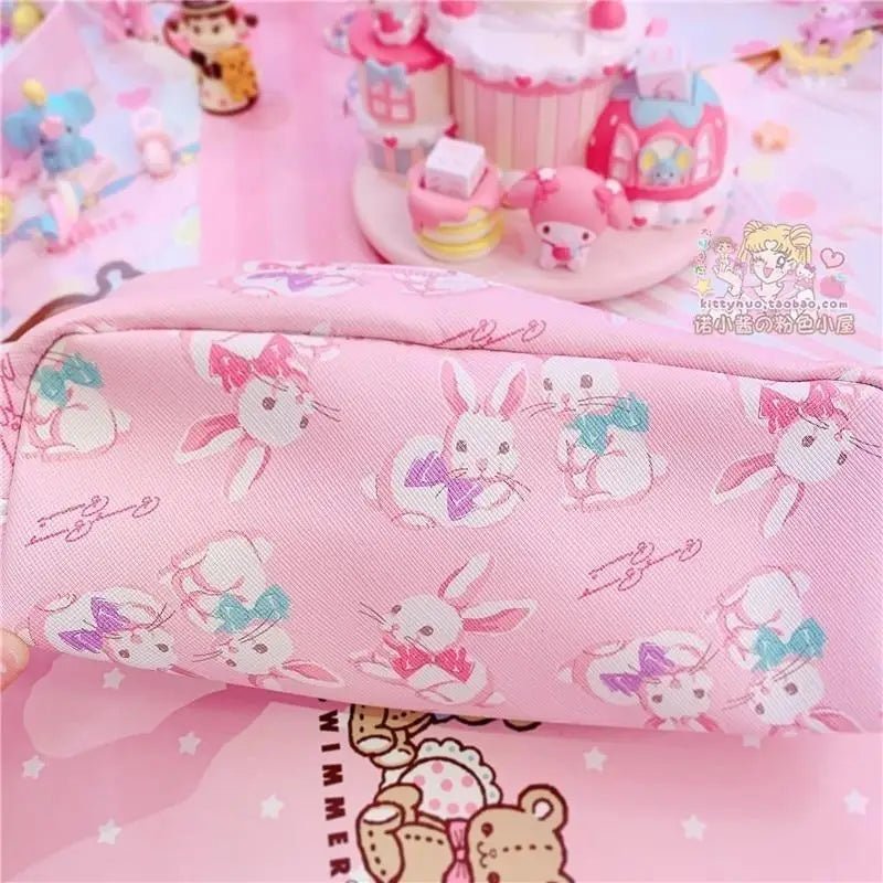 Milky Pastel Strawberry Bunny Rabbit Cosmetic Bag in Stock - Cosparty