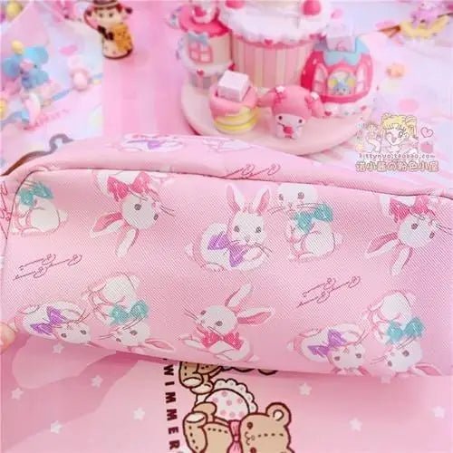 Milky Pastel Strawberry Bunny Rabbit Cosmetic Bag in Stock - Cosparty
