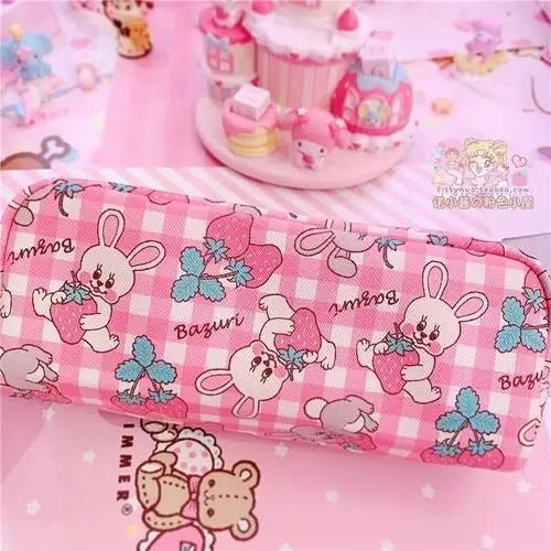 Milky Pastel Strawberry Bunny Rabbit Cosmetic Bag in Stock - Cosparty