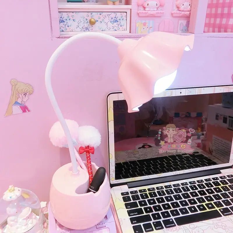 Milky Pastel Tulip Desk Lamp for Kawaii Bedrooms - Cosparty