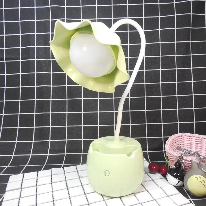 Tulip Desk Lamp - Green - bedroom, bedroom decor, lamp, desk fairy kei