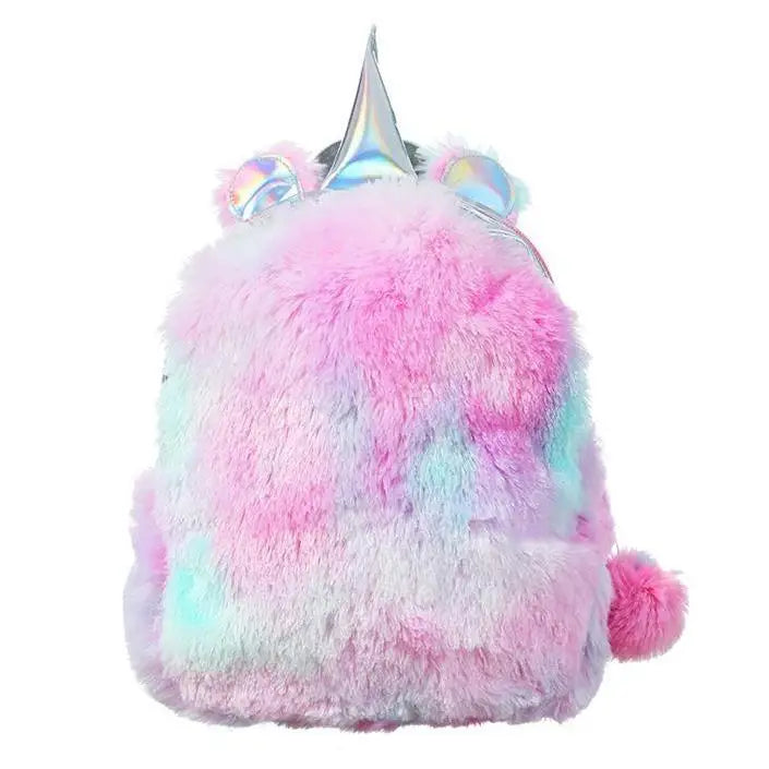 Milky Pastel Unicorn Backpack in Luxurious Vegan Fur New Condition - backpack