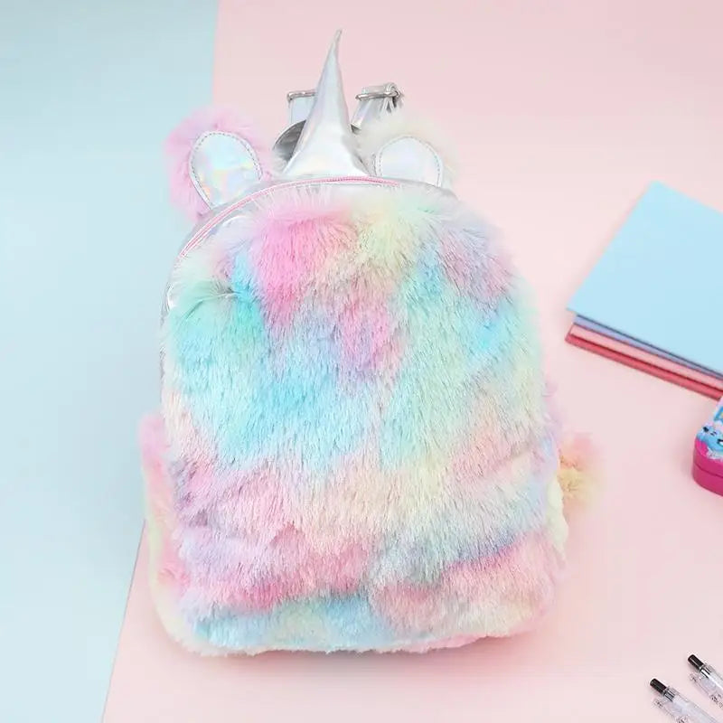 Milky Pastel Unicorn Backpack in Luxurious Vegan Fur New Condition - backpack