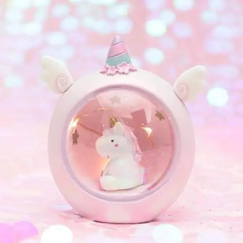 Pink Unicorn Globe Night Light Table Lamp Christmas Ornament Fairy Kei Kawaii