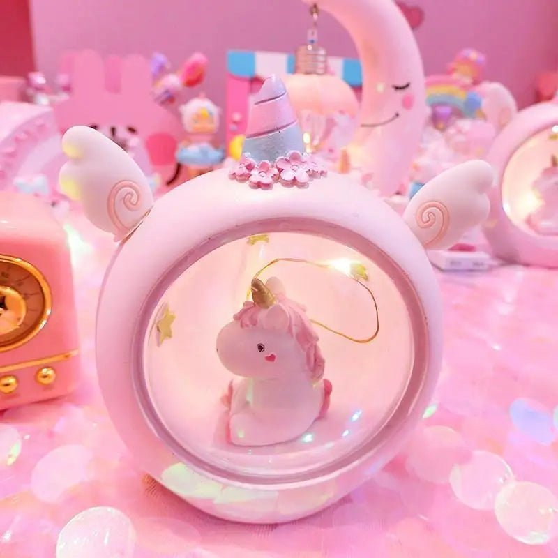 Milky Pastel Unicorn Globe Night Light for Dreamy Bedrooms - Cosparty