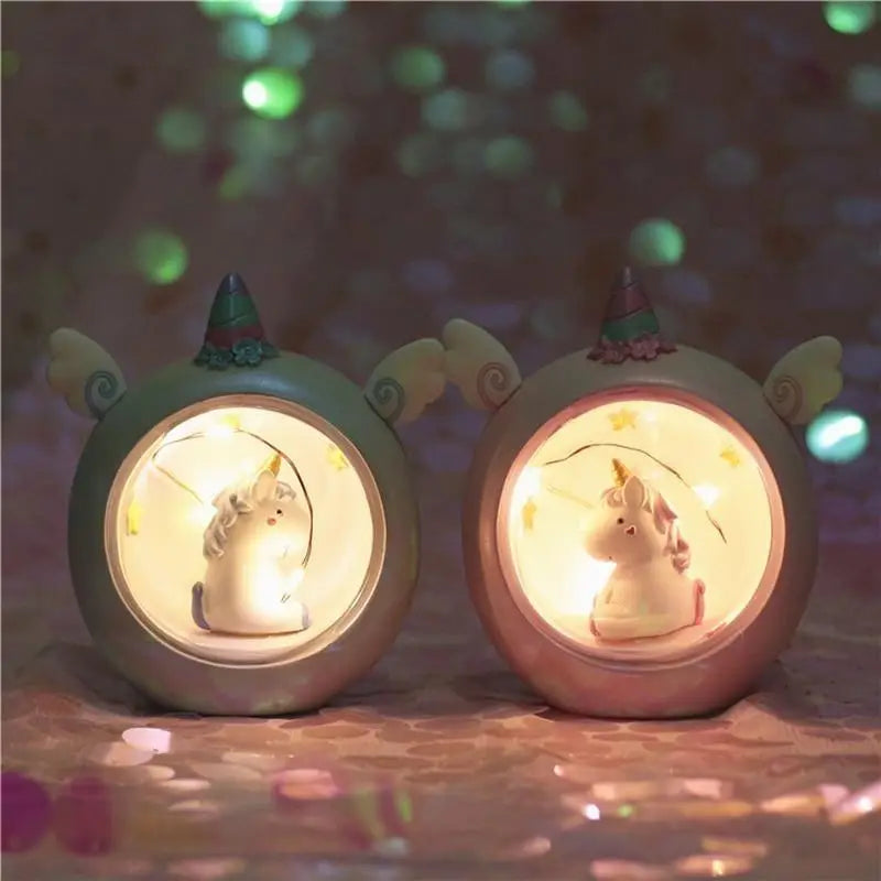 Milky Pastel Unicorn Globe Night Light for Dreamy Bedrooms - light