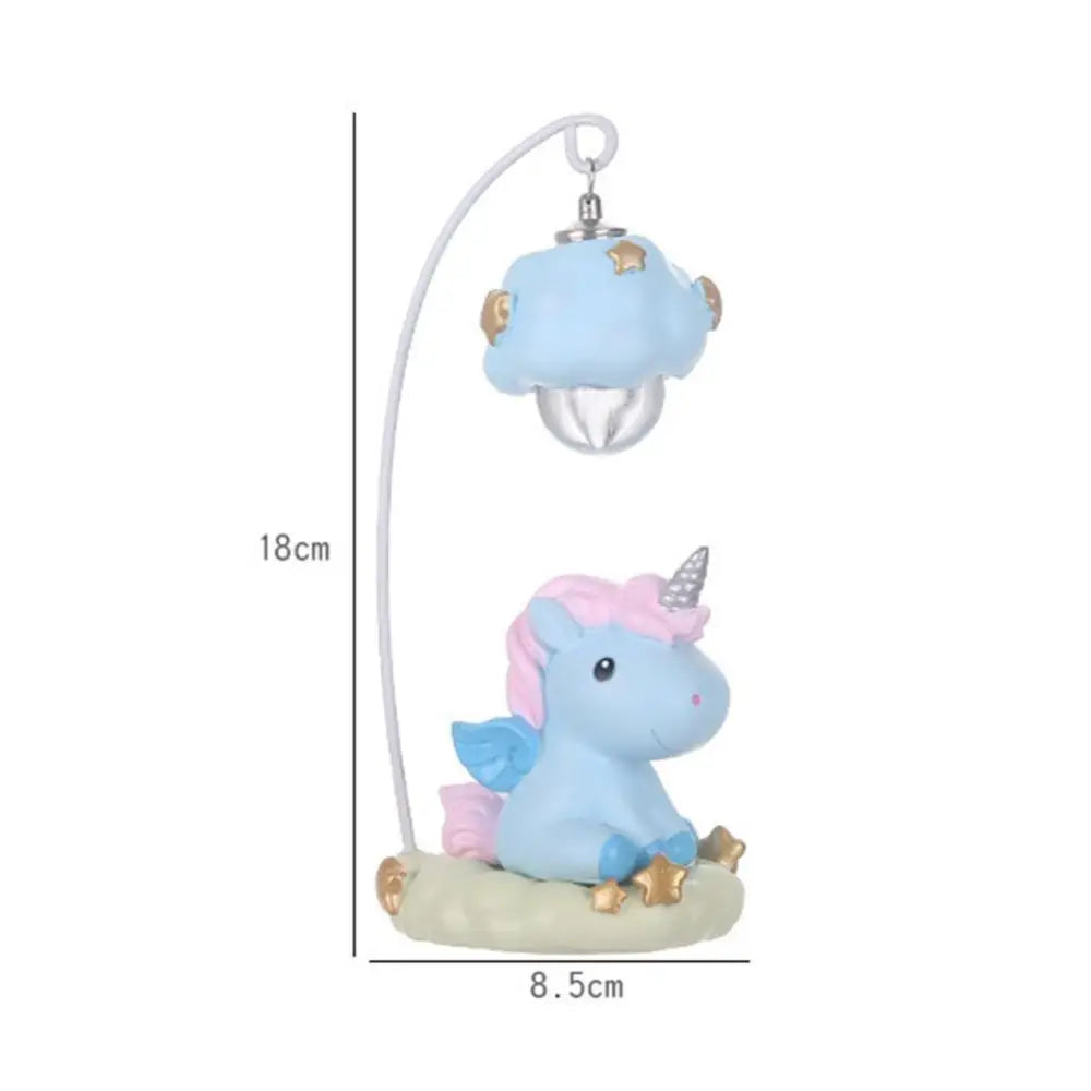 Milky Pastel Unicorn Night Light with Crescent Moon and Clouds - lamp