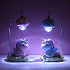 Milky Pastel Unicorn Night Light with Crescent Moon and Clouds - lamp