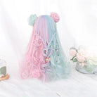 Mint Green and Pastel Pink Long Wavy Lolita Wig - wig