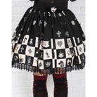 Monochrome Checkerboard Lolita Skirt Inspired by Blackjack and Chess - Skirts