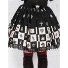 Monochrome Checkerboard Lolita Skirt Inspired by Blackjack and Chess - Cosparty