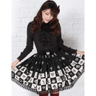 Monochrome Checkerboard Lolita Skirt Inspired by Blackjack and Chess - Cosparty