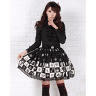 Monochrome Checkerboard Lolita Skirt Inspired by Blackjack and Chess - Cosparty