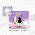 Moon Magic Neko Gaming Mousepad with Pastel Goth Cat Design - Cosparty