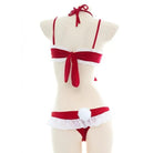 Mrs. Claus Inspired Lingerie Set with Bow Embellishments - Cosparty