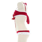 Mrs. Claus Inspired Lingerie Set with Bow Embellishments - Cosparty