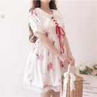 Musical Bunny Printed Lolita Dress in Red Wine Instock - dress