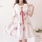 Musical Bunny Printed Lolita Dress in Red Wine Instock - Cosparty