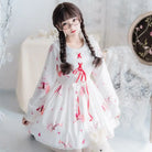 Musical Bunny Printed Lolita Dress in Red Wine Instock - dress