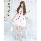 Musical Bunny Printed Lolita Dress in Red Wine Instock - Cosparty