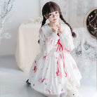 Musical Bunny Printed Lolita Dress in Red Wine Instock - dress