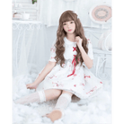 Musical Bunny Printed Lolita Dress in Red Wine Instock - Cosparty