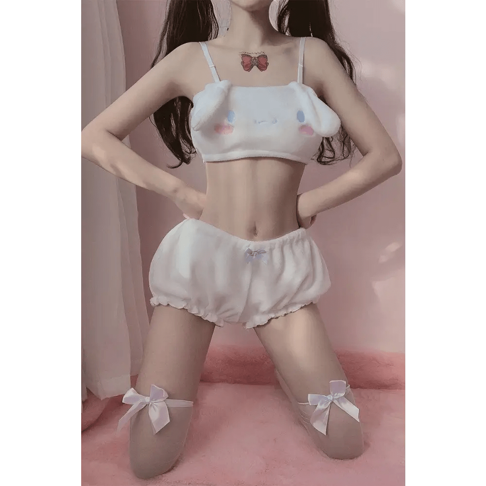 My Melody and Cinnamoroll Inspired Ultra Plush Lingerie Set Org Instock - Cosparty