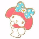 My Melody Enamel Pin Featuring Blue Bow and Gold Accents - Cosparty