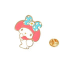 My Melody Enamel Pin Featuring Blue Bow and Gold Accents - Cosparty