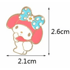My Melody Enamel Pin Featuring Blue Bow and Gold Accents - Cosparty