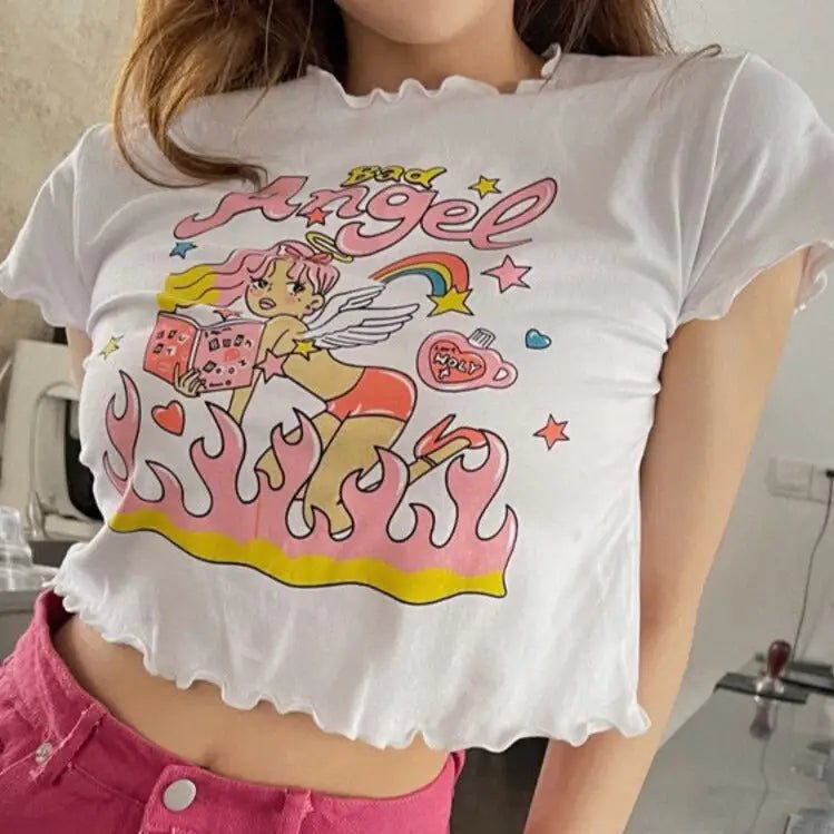 Naughty Angel - Inspired Girly Crop Top - Cosparty