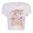 Bad Angel Tee - M - angels, crop top, tops, cropped shirt, tee