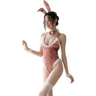 Naughty Lace Bunny Outfit - Seductive Velvet Lingerie Set - Cosparty