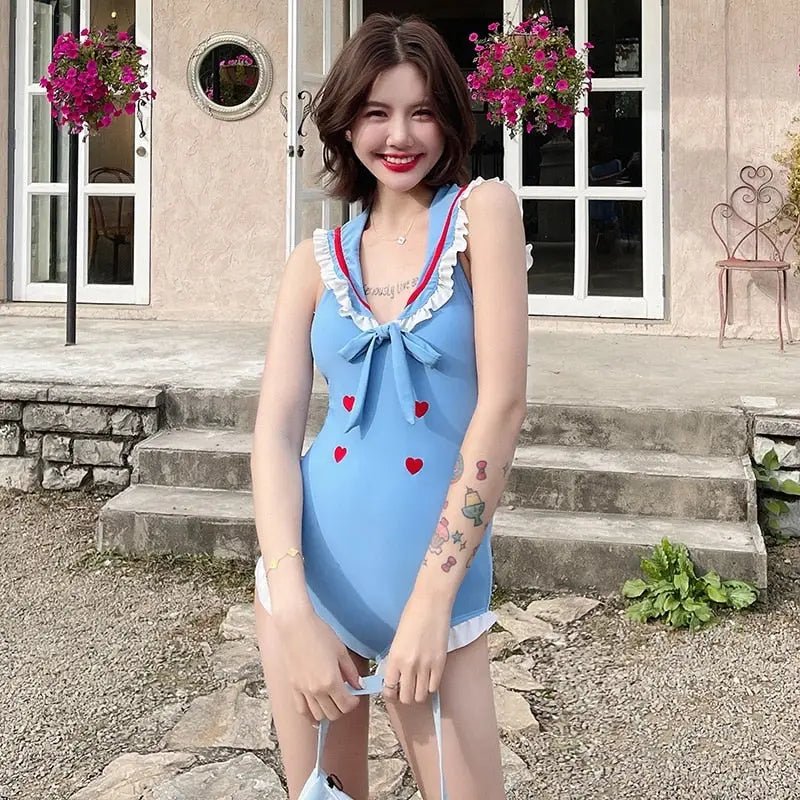 Nautical Sailor Inspired 50s Style Pinup Adult Onesie - Cosparty