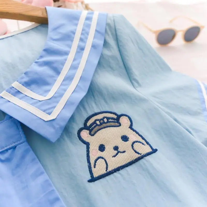 Navy Baby Bear Dress for a Precious Sailor-Inspired Look - dresses