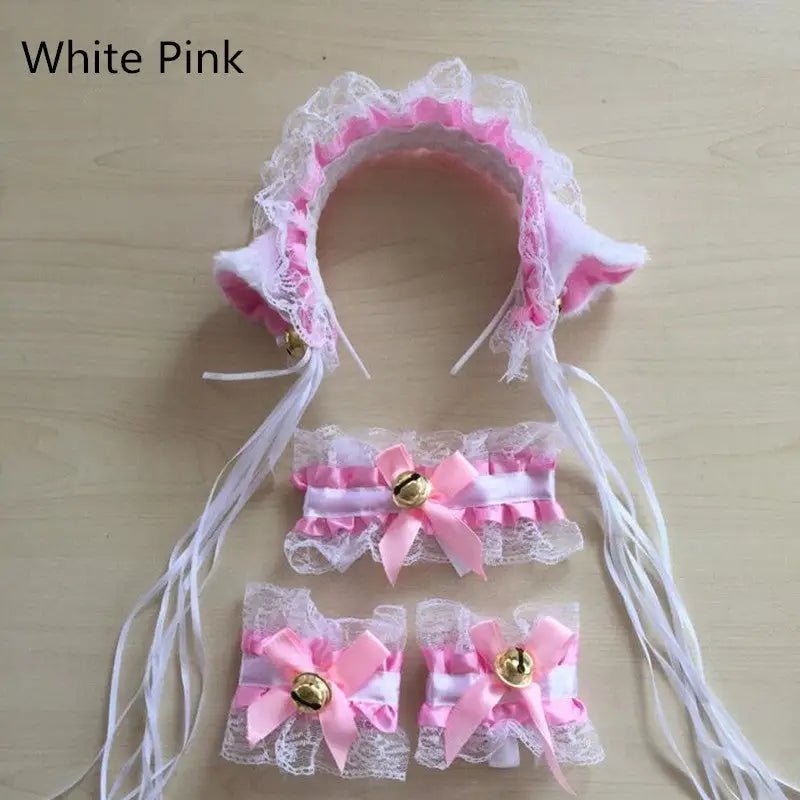Neko Kitty Cat Complete Set with Headband, Collar, and Bracelets - Cosparty