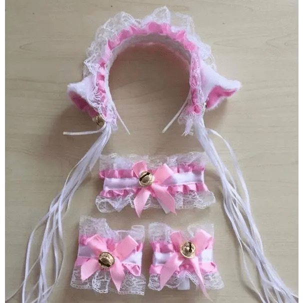 Neko Kitty Cat Complete Set with Headband, Collar, and Bracelets - Cosparty