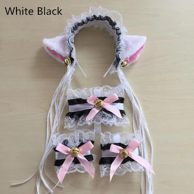 Kawaii Neko Cat Collar And Cat Ear Complete Set Pet Play Kitten Cosplay Costume by Cosparty