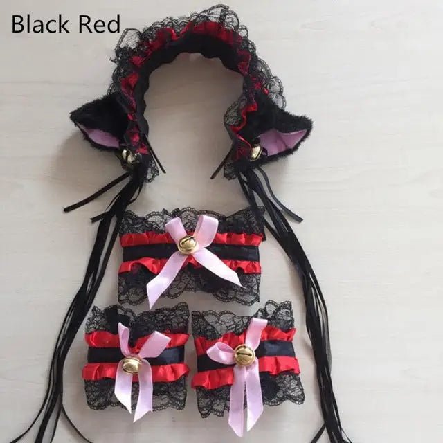 Neko Kitty Cat Complete Set with Headband, Collar, and Bracelets - Cosparty