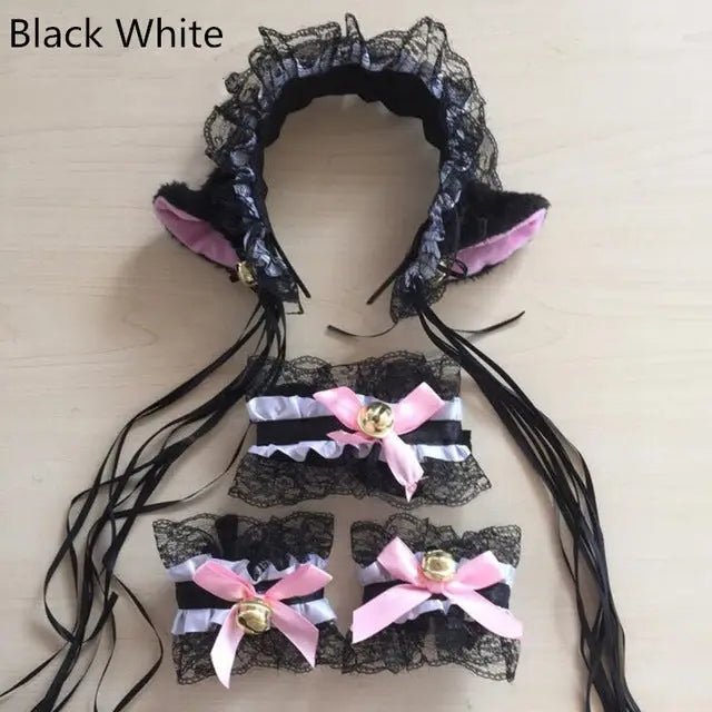 Neko Kitty Cat Complete Set with Headband, Collar, and Bracelets - Cosparty