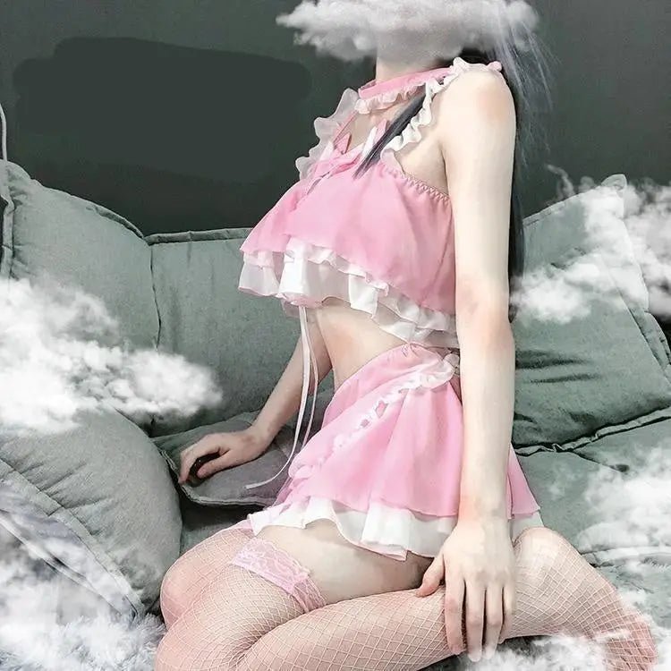 Neko Maid Inspired Lingerie Set for Kawaii Lovers - Cosparty