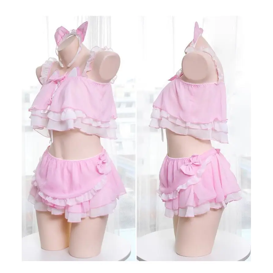 Neko Maid Inspired Lingerie Set for Kawaii Lovers - lingerie