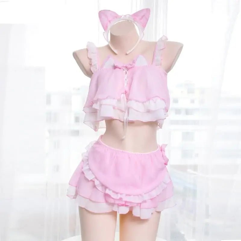 Neko Maid Inspired Lingerie Set for Kawaii Lovers - Cosparty