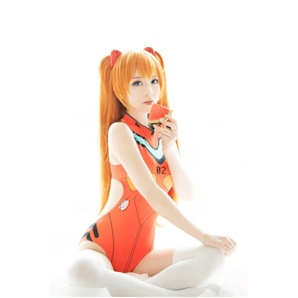 Neon Genesis Inspired Gamer Girl Bodysuit with Built - In Bra Liner - Cosparty