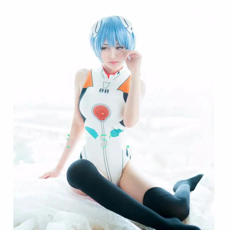 Neon Genesis Inspired Gamer Girl Bodysuit with Built-In Bra Liner - bodysuit