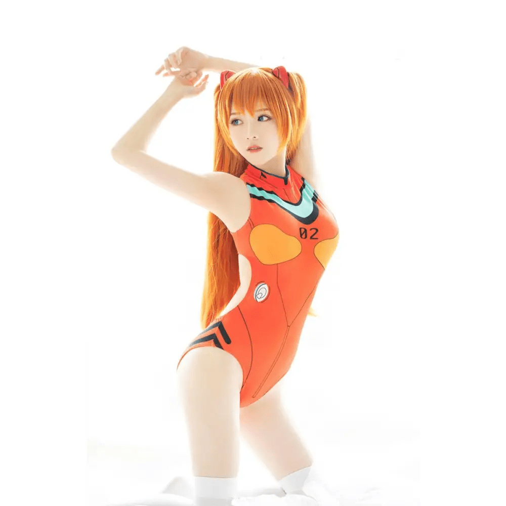 Neon Genesis Inspired Gamer Girl Bodysuit with Built - In Bra Liner - Cosparty