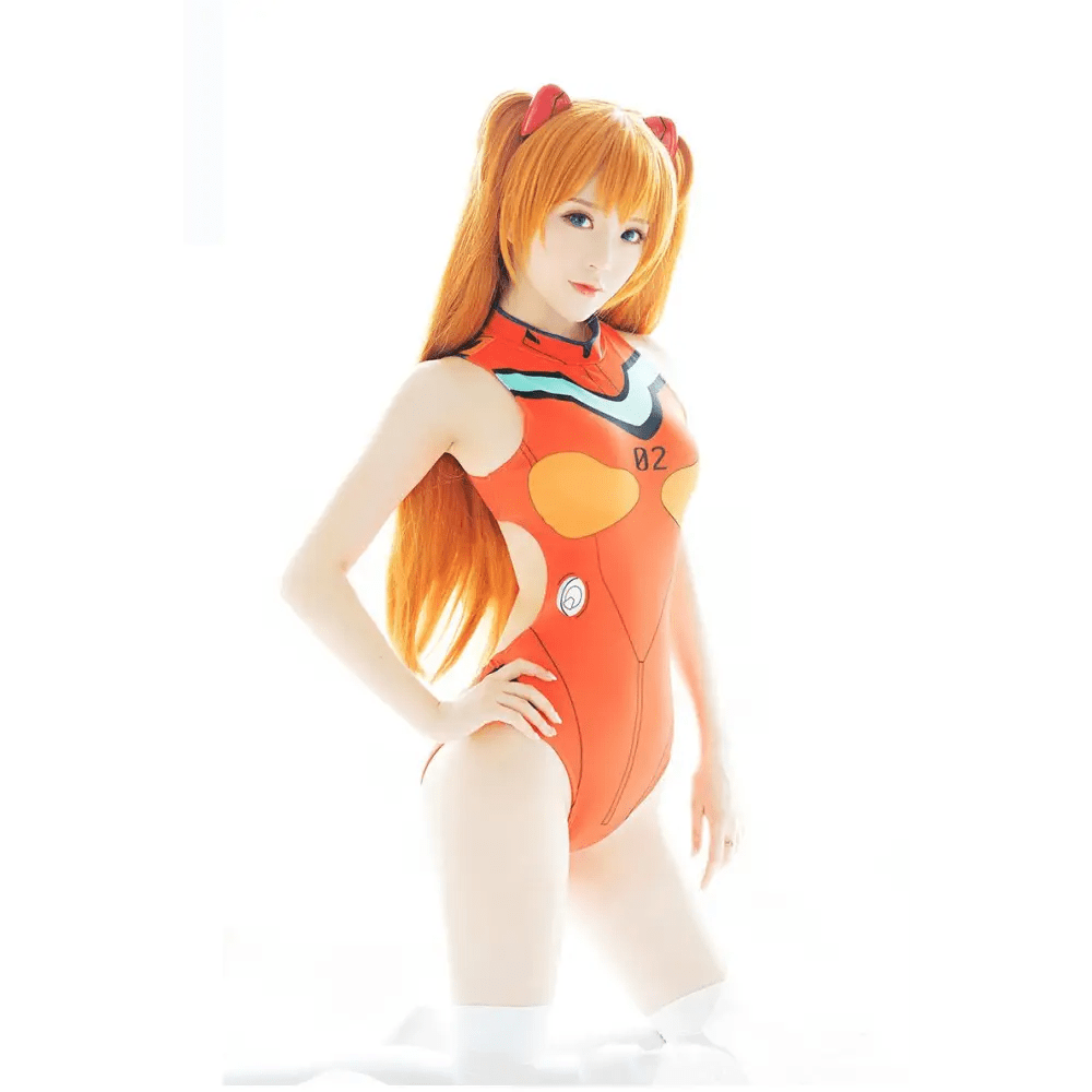 Neon Genesis Inspired Gamer Girl Bodysuit with Built - In Bra Liner - Cosparty
