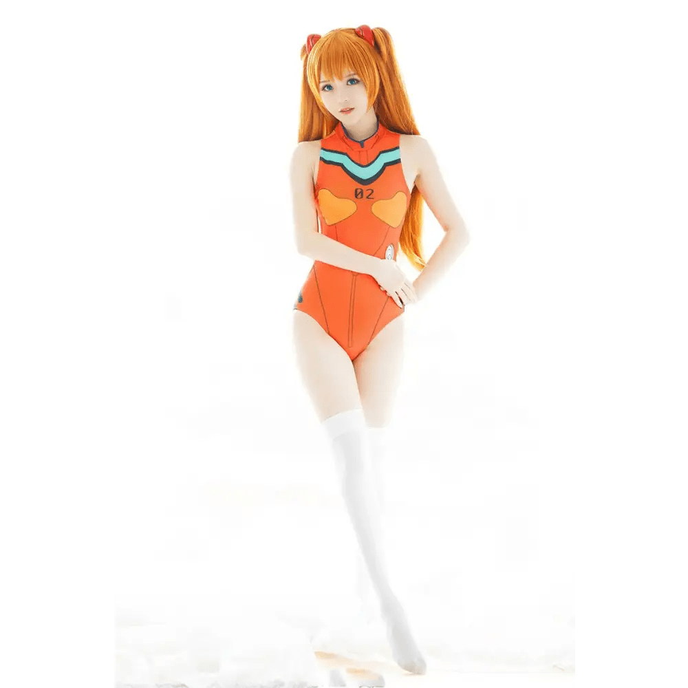 Neon Genesis Inspired Gamer Girl Bodysuit with Built - In Bra Liner - Cosparty