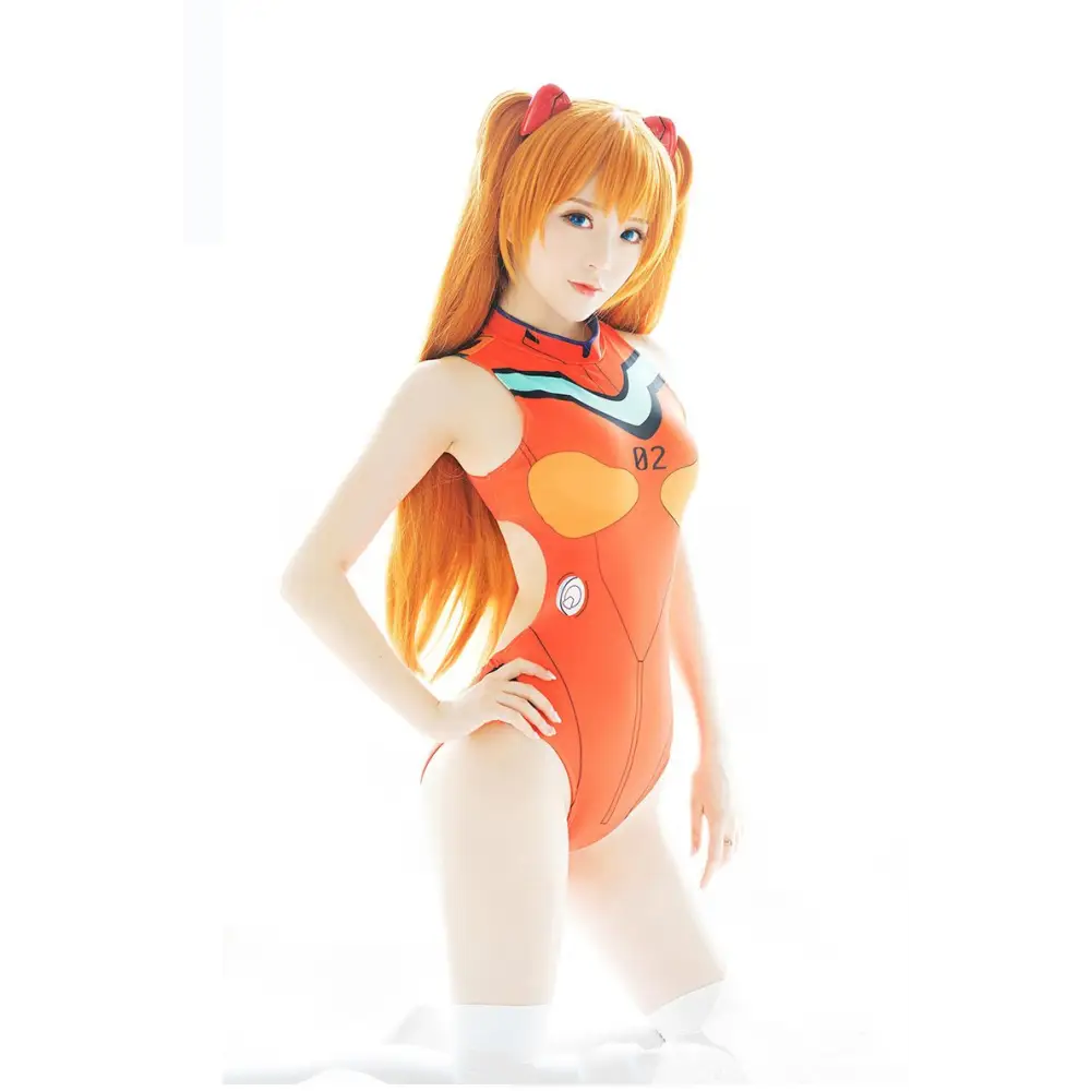 Neon Genesis Inspired Gamer Girl Bodysuit with Built-In Bra Liner - bodysuit