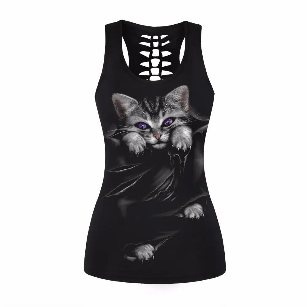 Open - Back Gothic Tank Top for Summer Style - Cosparty